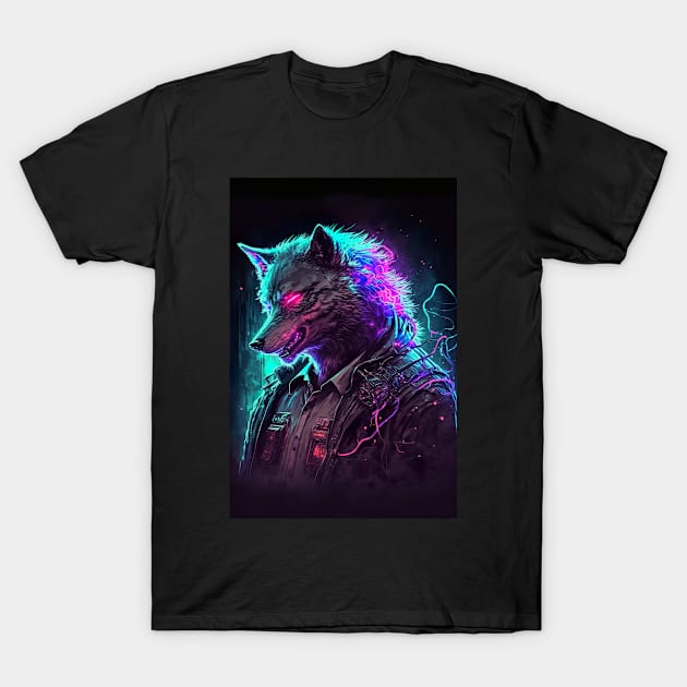 Cool Wolf Portrait T-Shirt by KoolArtDistrict